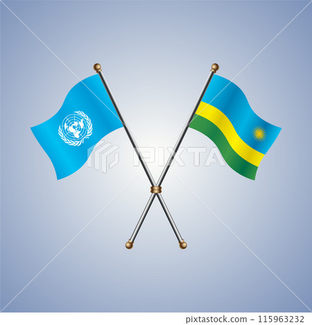 United Nations and Rwanda flags relations 115963232