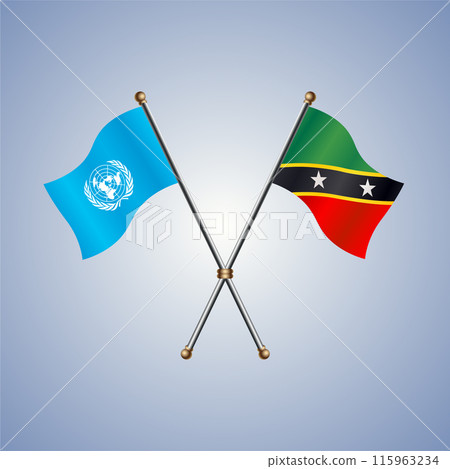 United Nations and ST. Kitts Nevis flags relations 115963234
