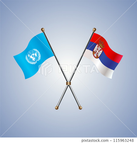 United Nations and Serbia flags relations 115963248