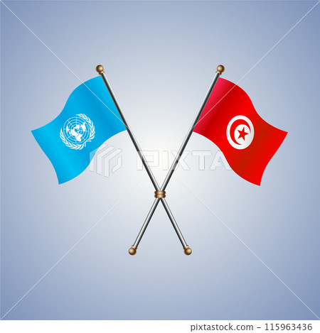 United Nations and Tunisia flags relations 115963436