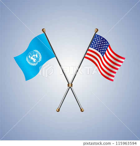 United Nations and United States flags relations 115963594