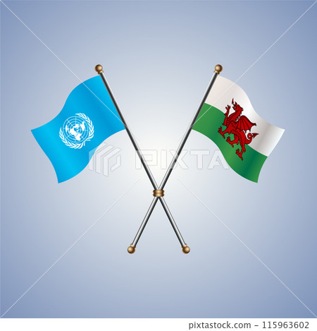 United Nations and Wales flags relations 115963602