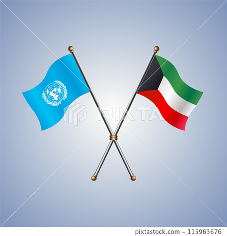 United Nations and Kuwait flags relations 115963676