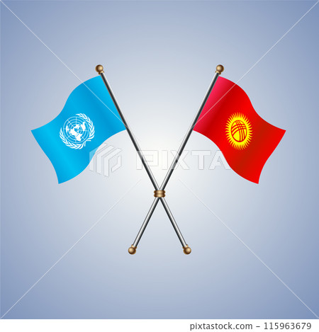 United Nations and Kyrgyzstan flags relations 115963679