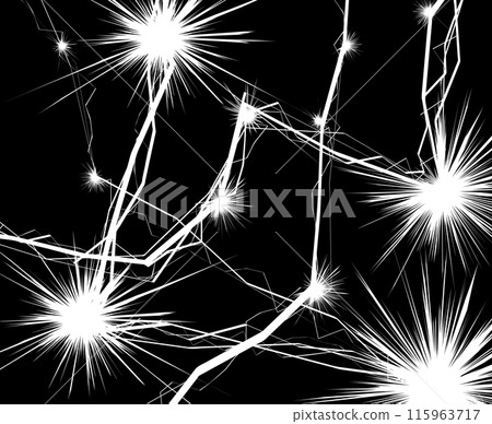 猛烈閃耀的閃電卡通背景素材 115963717