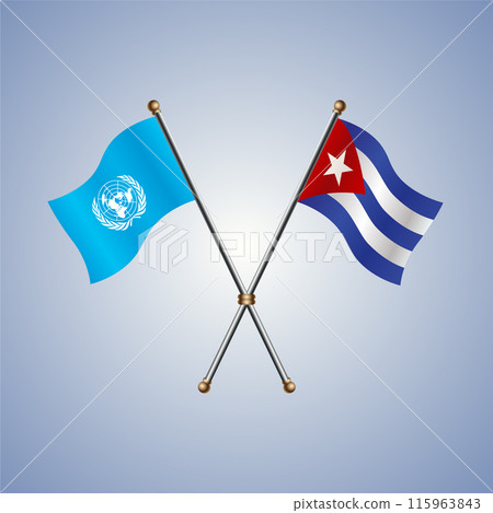 United Nations and Cuba flags relations 115963843