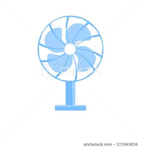 藍色簡單電風扇插畫 115963856