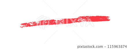 Childish Crayon brush stroke color underline. Chalk pen highlight stroke. Rough hand drawn brush underline element for accent, emphasis element. Color kid chalk vector illustration 115963874