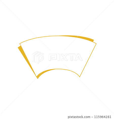 簡約黃色扇形標題框_日式_單品 簡約黃色扇形標題框_日式_單品 115964281