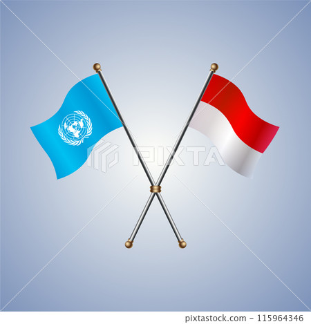 United Nations and Indonesia flags relations 115964346