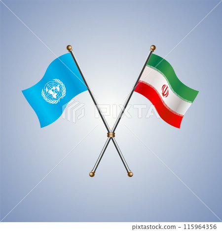 United Nations and Iran flags relations 115964356