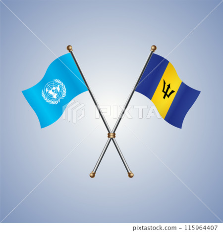 United Nations and Barbados flags relations 115964407