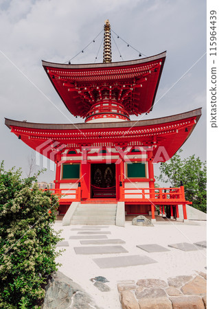 Buddhist traditional temple in Krasnodar garden Buddhist traditional temple in Krasnodar garden 115964439