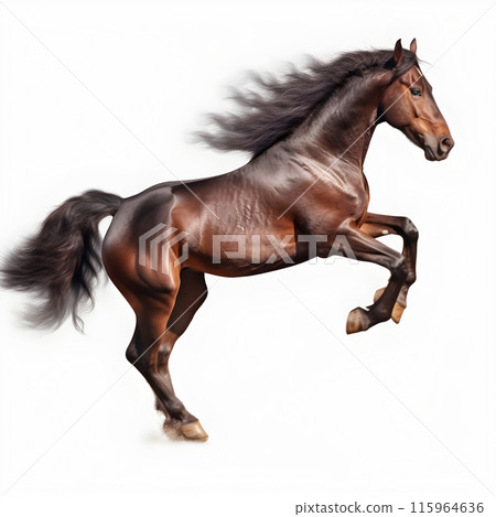 horse white background, horse isolated, Chestnut horse 115964636