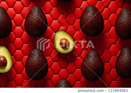 green avocado, Fresh Avocados, useful fruit, banner top view, 115964863