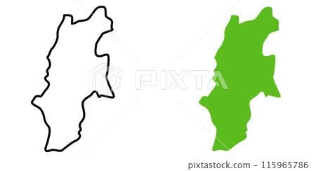 Simple map illustration of Nagano prefecture 115965786