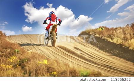 享受越野摩托車的騎士的CG插畫圖像素材 115966292