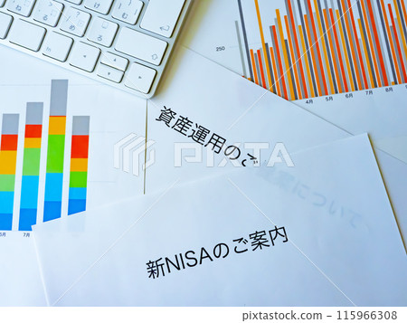 NISA, graph and keyboard 115966308