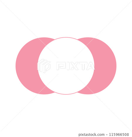 Simple pink triple round header frame_Japanese style_single item Simple pink triple round header frame_Japanese style_single item 115966508