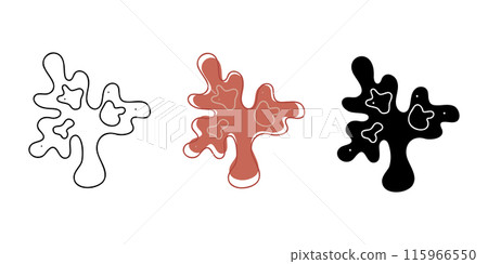 A small set with one coral in different colors. Doodles clip art for your projects. A small set with one coral in different colors. Doodles clip art for your projects. 115966550