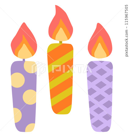 Cute candle illustration vector material 115967505
