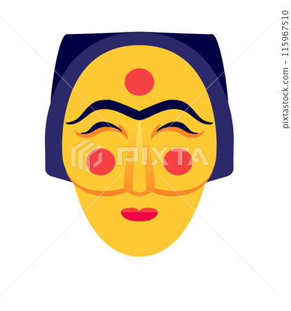 Traditional Korean mask - flat design style single isolated image 115967510