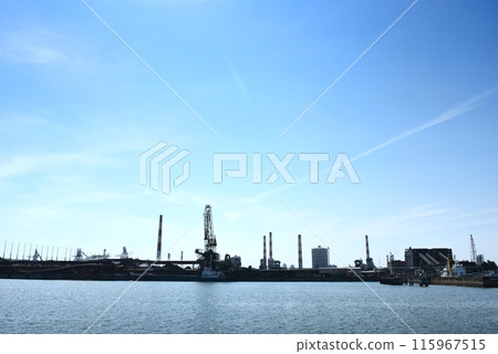 Factory area seen from Beppu Port 115967515