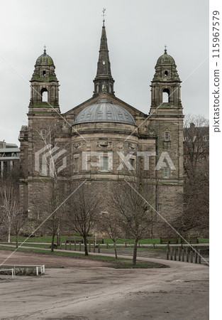 Exterior view of The ancient Parish Church of St Cuthbert. Exterior view of The ancient Parish Church of St Cuthbert. 115967579