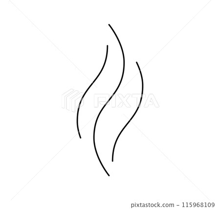 Smoke icon. Abstract odor symbol. Hand drawn hot vapor. Line air smell symbol. Doodle fire smoke icon. Vector illustration isolated on white background 115968109