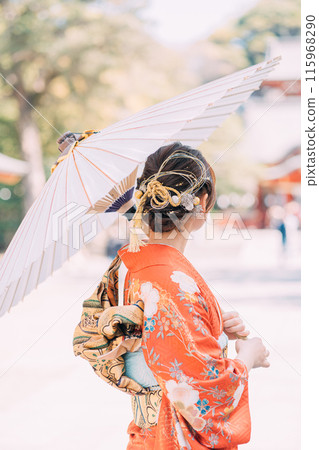 A woman in a kimono 115968290