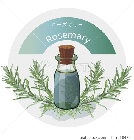 Rosemary and rosemary essential oil bottle, essential oil, aroma, aromatic plant 115968474