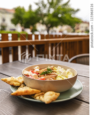 Delicious greek salad Delicious greek salad 115968516