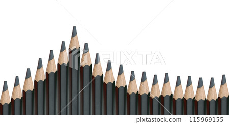 Black pencils or Crayons they are arranged together on a white background. Black pencils or Crayons they are arranged together on a white background. 115969155