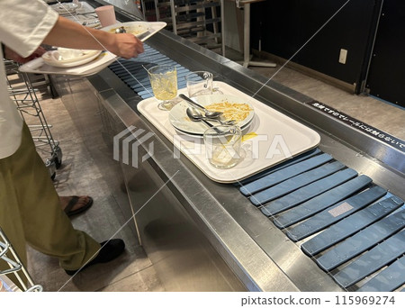Food court tableware return lane Food court tableware return lane 115969274