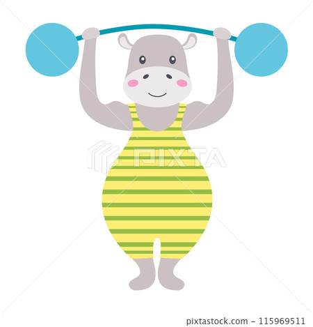 cartoon circus hippopotamus 115969511