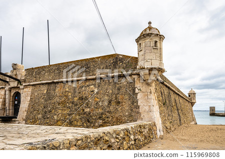 Forte da Ponta da Bandeira fort in Lagos, Algarve, Portugal. Fortification from the 17th century 115969808