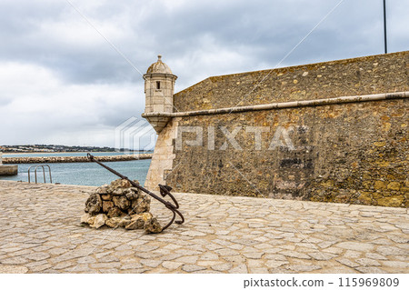 Forte da Ponta da Bandeira fort in Lagos, Algarve, Portugal. Fortification from the 17th century 115969809
