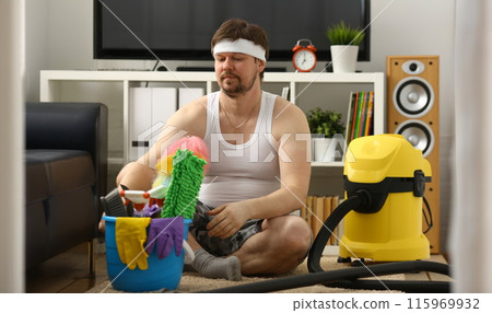 The man was left alone at home sadness The man was left alone at home sadness 115969932