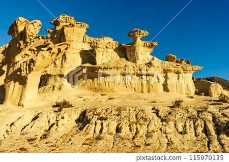 Rock formations Bolnuevo, Spain 115970135