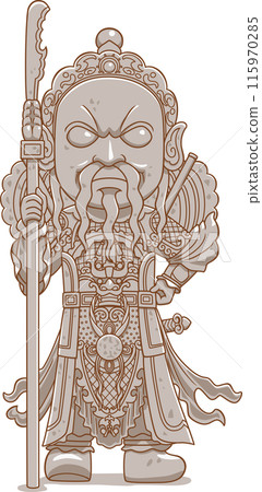 Chinese giant statue in Thai temple. Chinese Ship Ballast. Chinese giant statue in Thai temple. Chinese Ship Ballast. 115970285