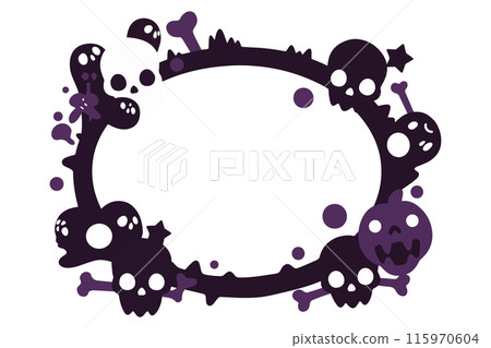 A cute skull frame inspired by Halloween 115970604