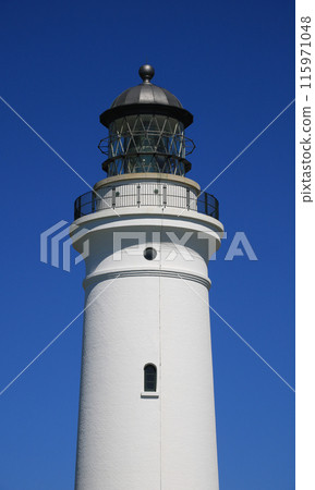 Beacon of the Hirtshals Fyr, lighthouse in Denmark. 115971048