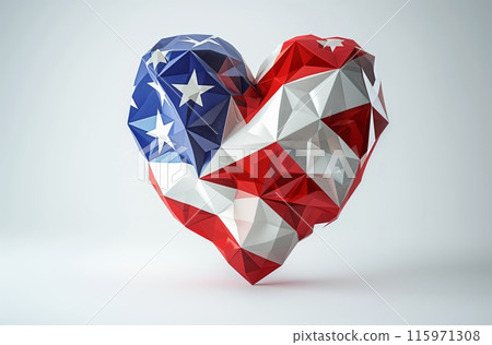American flag heart-shaped sculpture 115971308
