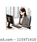 Career woman working in the office 115971410