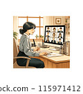 Woman working at home 115971412