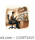 Remote working office worker 115971415