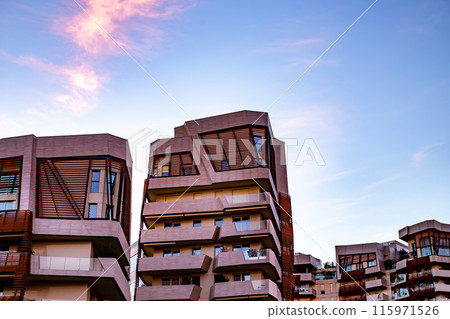 New modern residential building houses of City Life business and residential district, in Milan, Italy 115971526