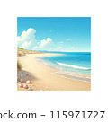 Deserted summer sea beach 115971727