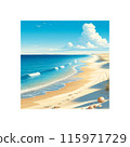 Unmanned beach 115971729