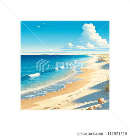Unmanned beach 115971729